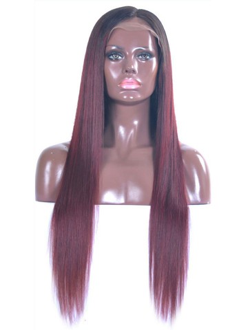 hair wig burgundy straight lace human custom divaswigs