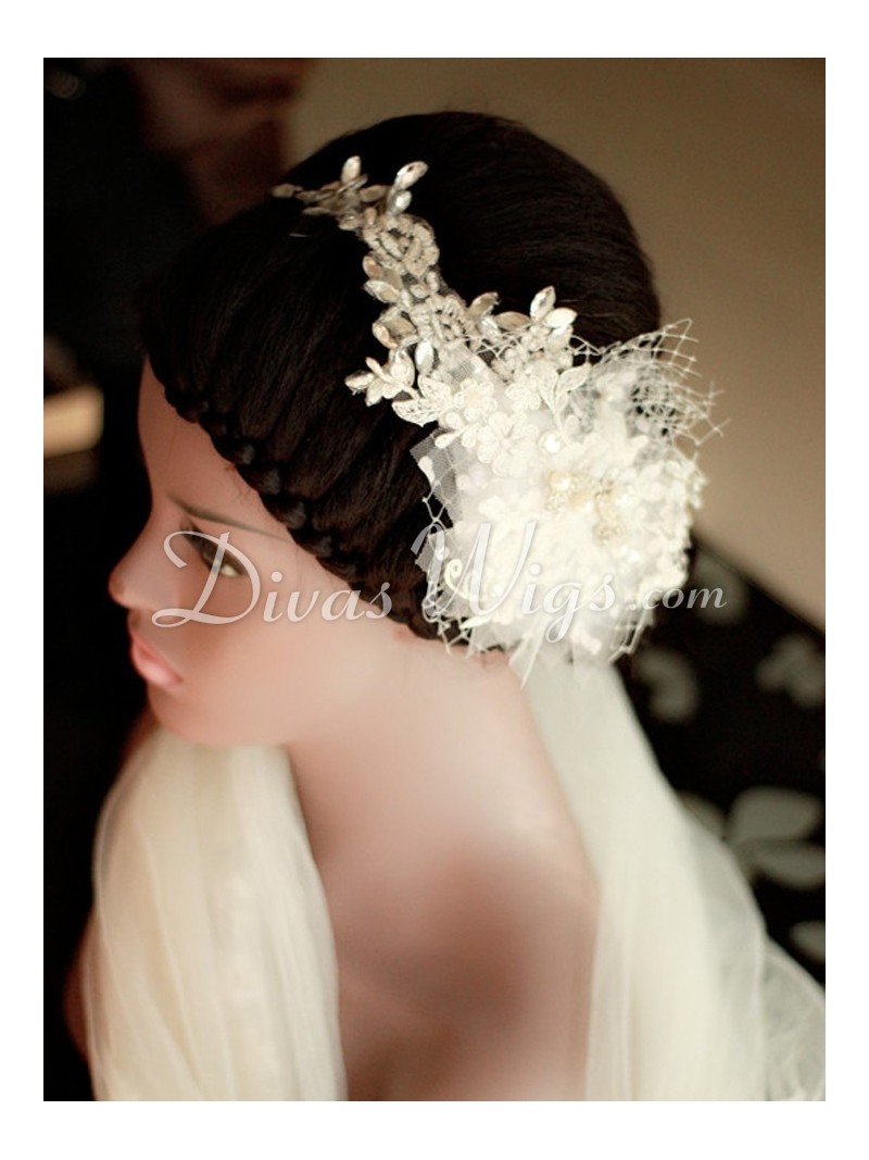 Stock Pre-styled Wedding Hairstyle Human Hair Full Lace Wig - ww004