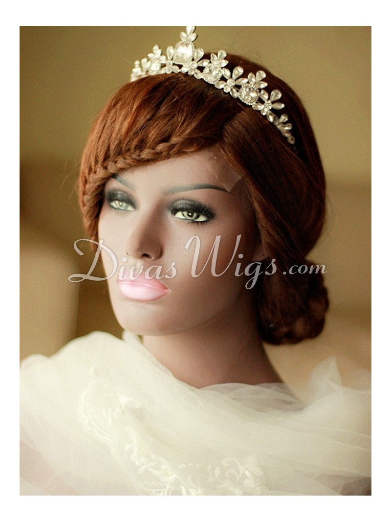 Stock Pre-styled Wedding Braids Hairstyle Human Hair Full Lace Wig