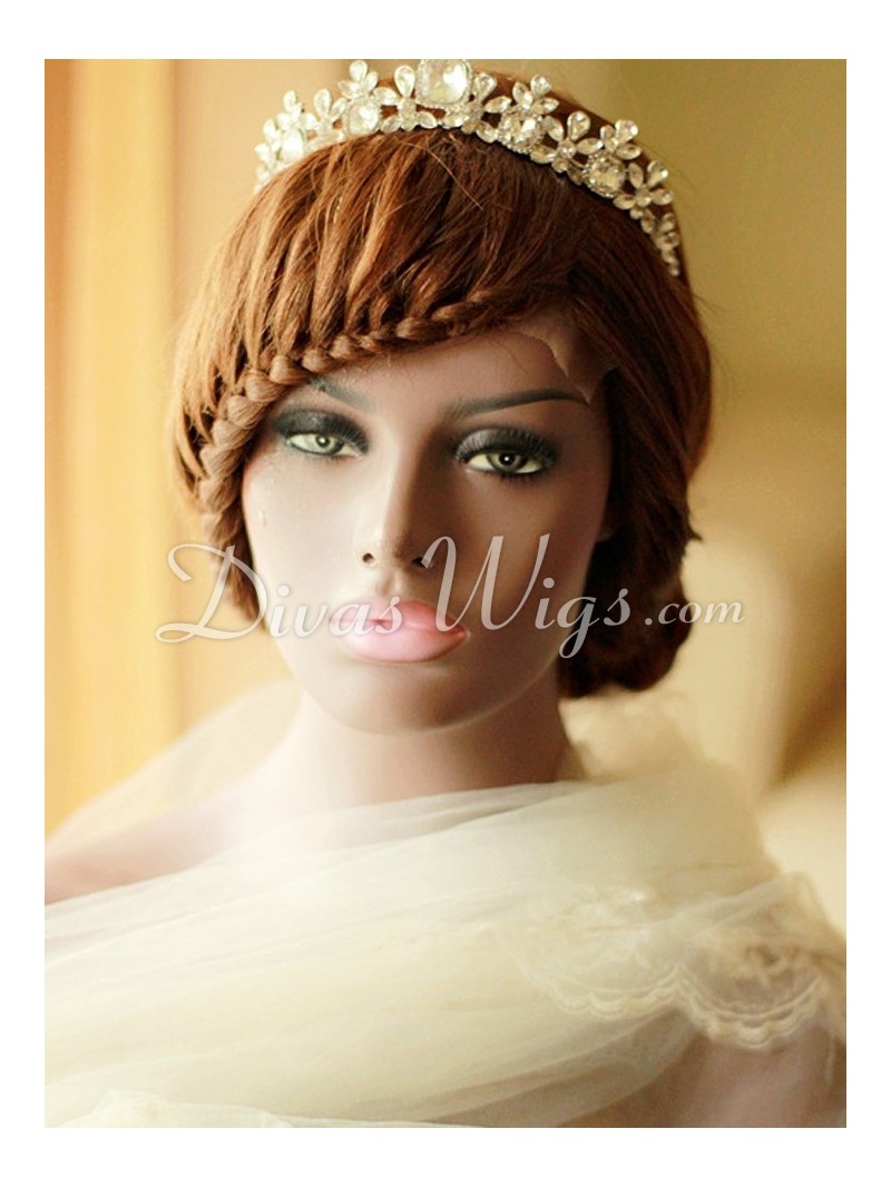 Stock Pre-styled Wedding Braids Hairstyle Human Hair Full Lace Wig