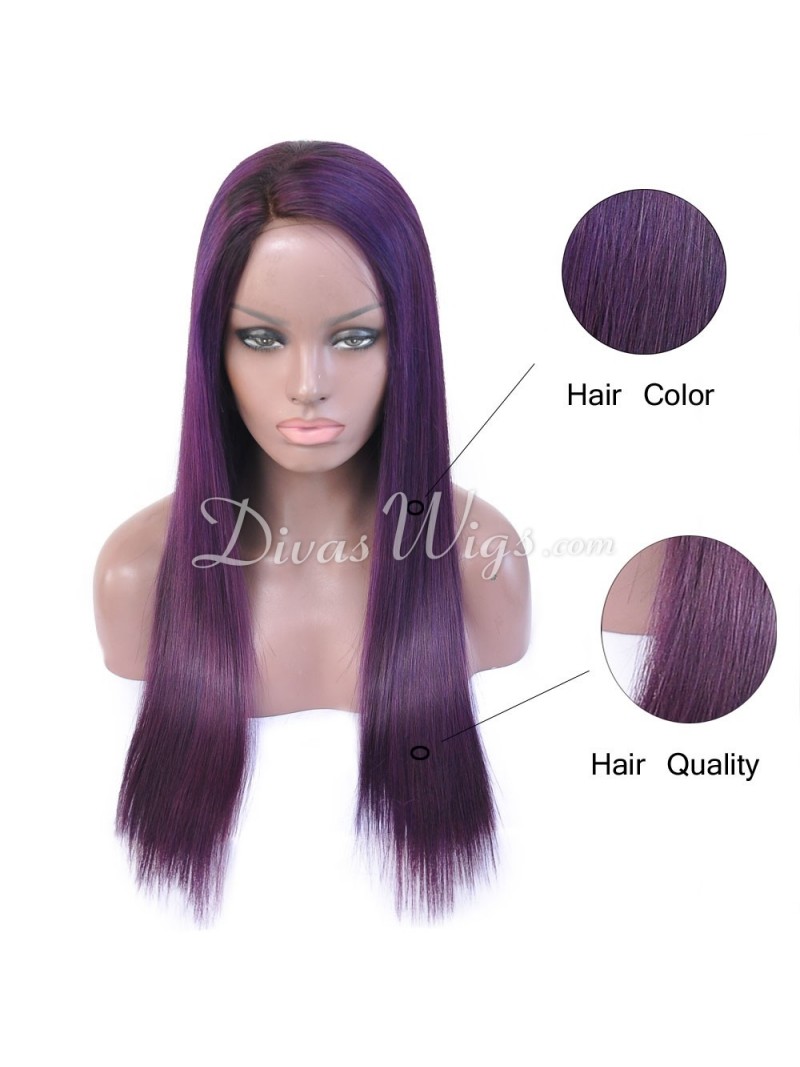 Custom Purple Straight Human Hair Full Lace Wig Sst688 Home Custom Purple Straight Human Hair Full Lace Wigs Sst688