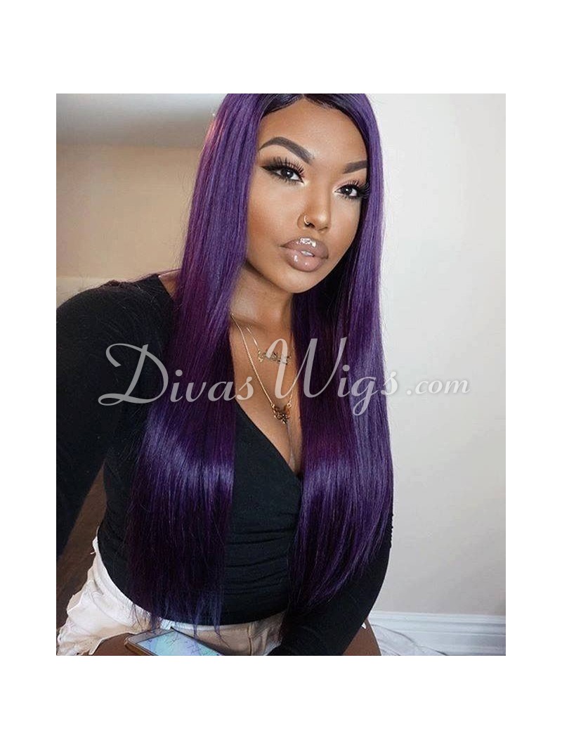 Custom Purple Straight Human Hair Full Lace Wig Sst688 Home Custom Purple Straight Human Hair Full Lace Wig Sst688