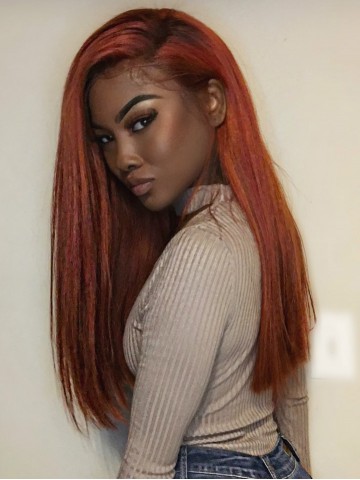 BEAUTYREBELLION- ORANGE GODDESS HUMAN HAIR LACE WIG- NEWIN003