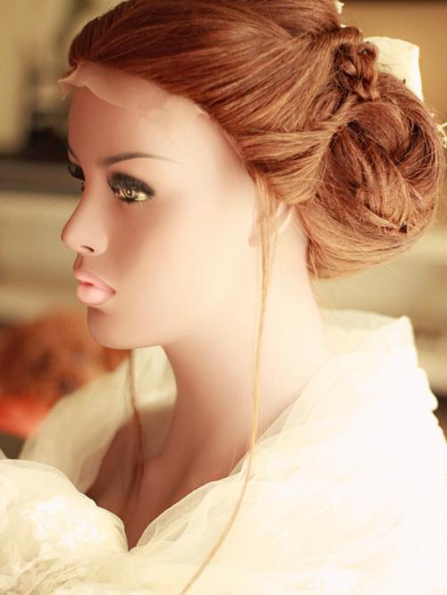 Pre-styled Human Hair Full Lace Wig In Wedding Hairstyle - ww009 - Home